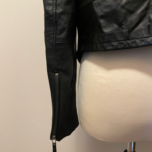 Zara Basic Leather Jacket - Picture 8 of 10